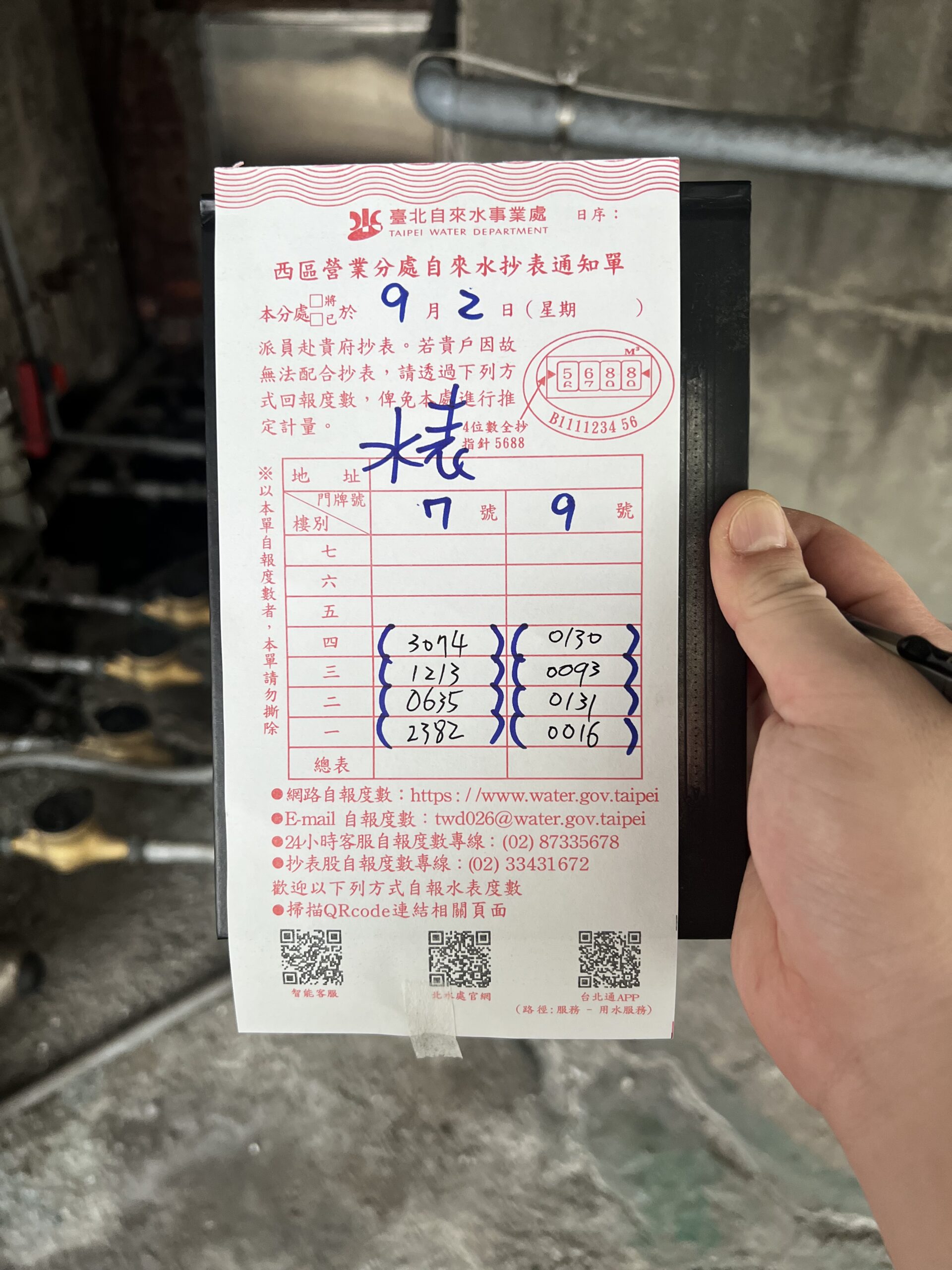 2026/8月 自來水抄錶